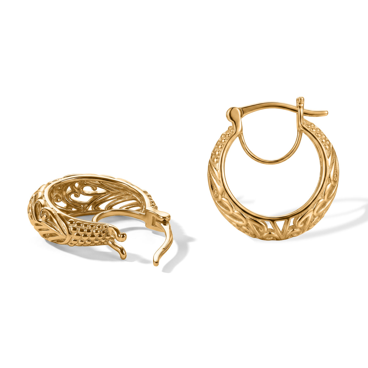 EverTrue Bronzella Collection - Full Hoop Earring with Clasp Back in 18K Gold Plating V32521052 4