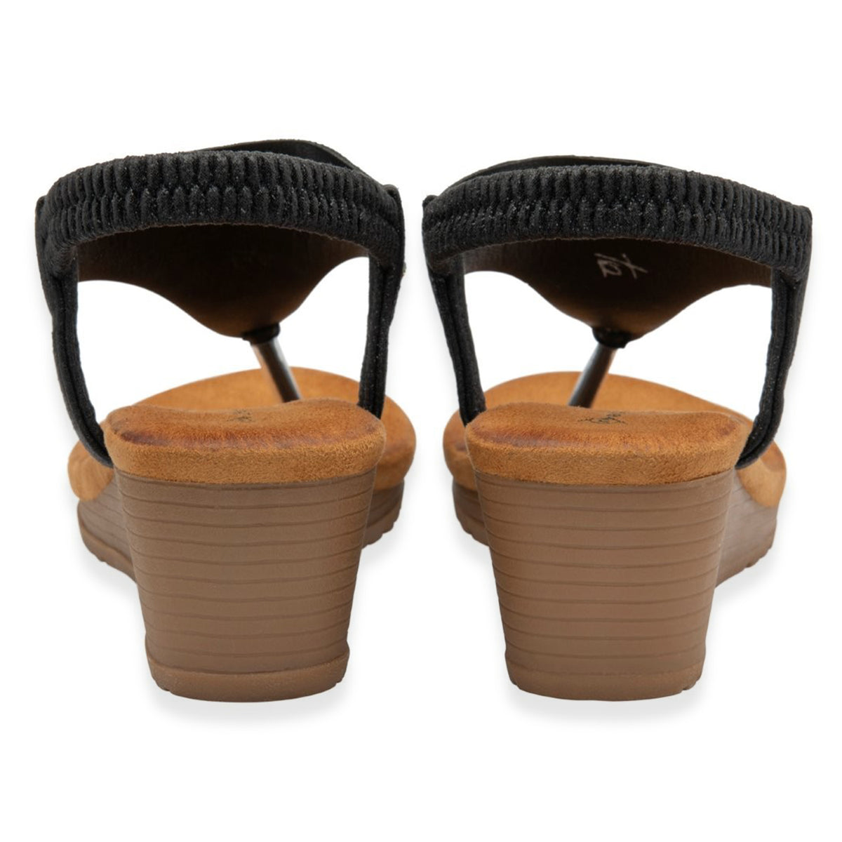 Dunlop Womens Abigail Toe Post Wedge Sandals With Elasticated Ankle Strap (Size 7) - Black V32523316 2