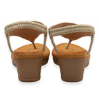Dunlop Womens Abigail Toe Post Wedge Sandals With Elasticated Ankle Strap (Size 4) - Light Gold_8621076_3
