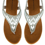 Dunlop Womens Abigail Toe Post Wedge Sandals With Elasticated Ankle Strap (Size 7) - Silver_8621085_2