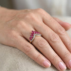 D'Joy - African Ruby & White Zircon Wishbone Ring in Yellow Gold Plated Sterling Silver 2.56 Ct._8621393_1