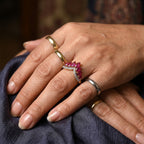 D'Joy - African Ruby & White Zircon Wishbone Ring in Yellow Gold Plated Sterling Silver 2.56 Ct._8621393_2