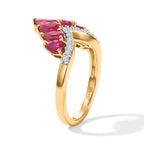 D'Joy - African Ruby & White Zircon Wishbone Ring in Yellow Gold Plated Sterling Silver 2.56 Ct._8621393_3