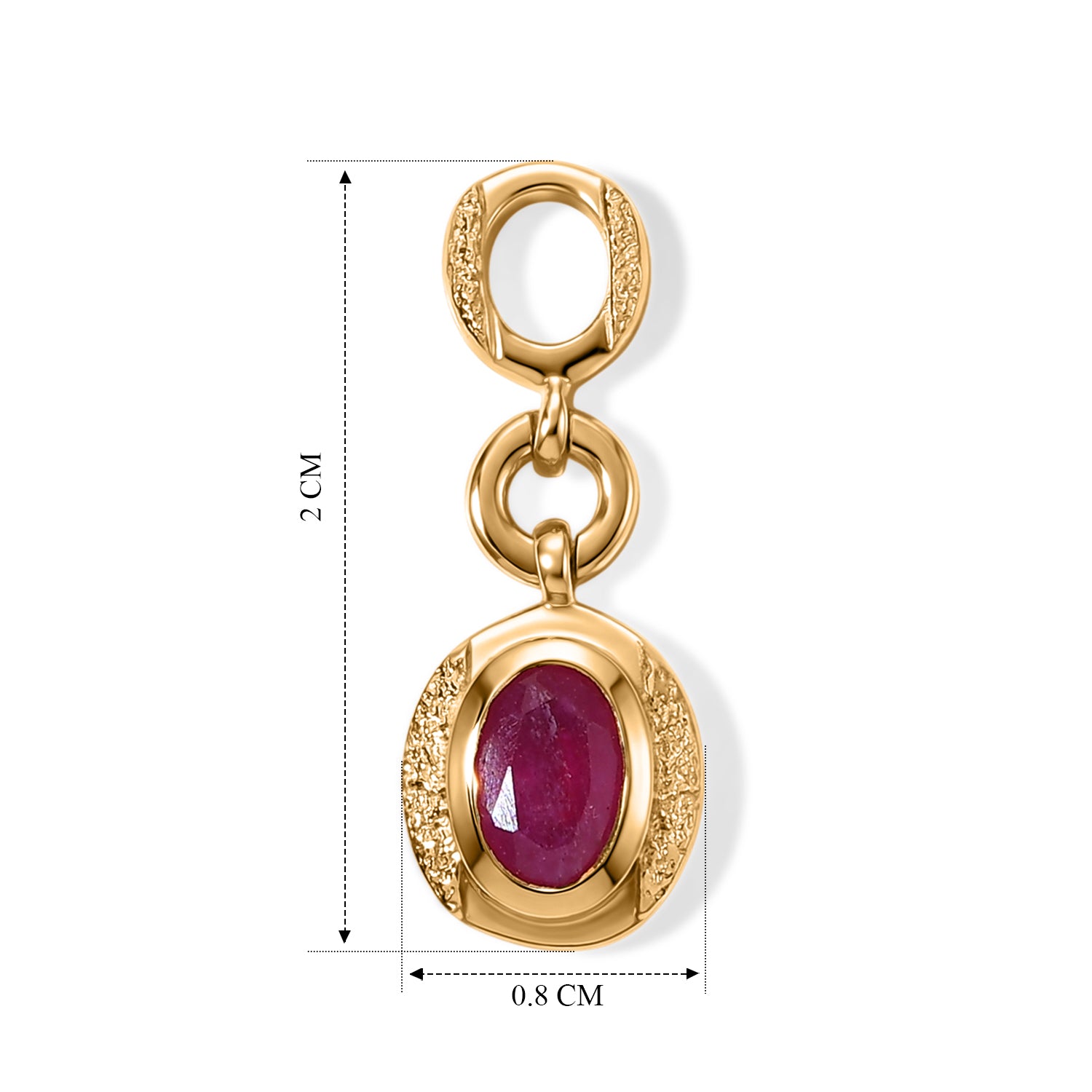 D'Joy - African Ruby &amp; White Zircon Drop Earrings in Rhodium Overlay Sterling Silver 8621422 3