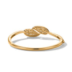 JCK VEGAS CLOSEOUT DEAL - Lab Grown Diamond (SI/G-H) Leaf Bypass Bangle (Size - 7.5) in 18K Vermeil Yellow Gold Plated Sterling Silver 3.50 Ct, Silver Wt. 20.40 Gms_8621534_4