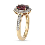 BIGGEST ONE TIME DEAL - 10K Yellow Gold AGI Certified AAA USAMBARA  Colour Change Garnet & Lab Grown Diamond (SI/G-H) Halo Ring 2.85 Ct, Gold Wt.3.40 Gms_8621589_4