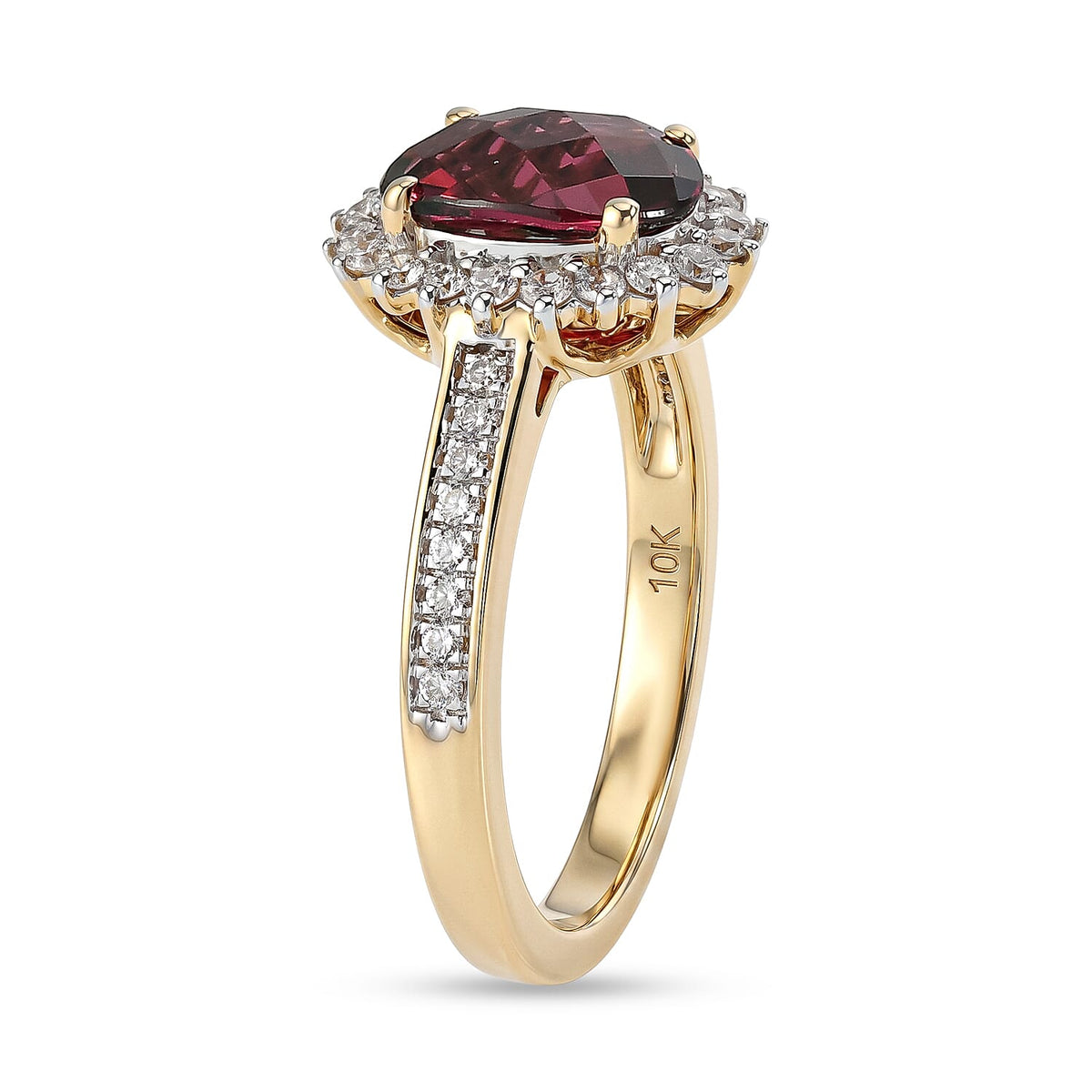 Certified and Appraised LUXURIANT AAA Colour Change Garnet, Lab Grown Diamond GH, SI Main Stone With Side Stone Ring in 10K Yellow Gold, Gold Wt.3.31 Gms  2.840  Ct. 8621589 4