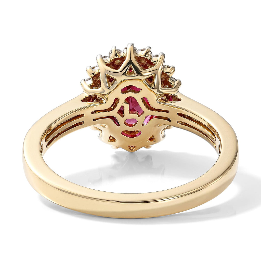BIGGEST ONE TIME DEAL - 10K Yellow Gold AGI Certified AAA USAMBARA  Colour Change Garnet & Lab Grown Diamond (SI/G-H) Halo Ring 2.85 Ct, Gold Wt.3.40 Gms_8621589_5