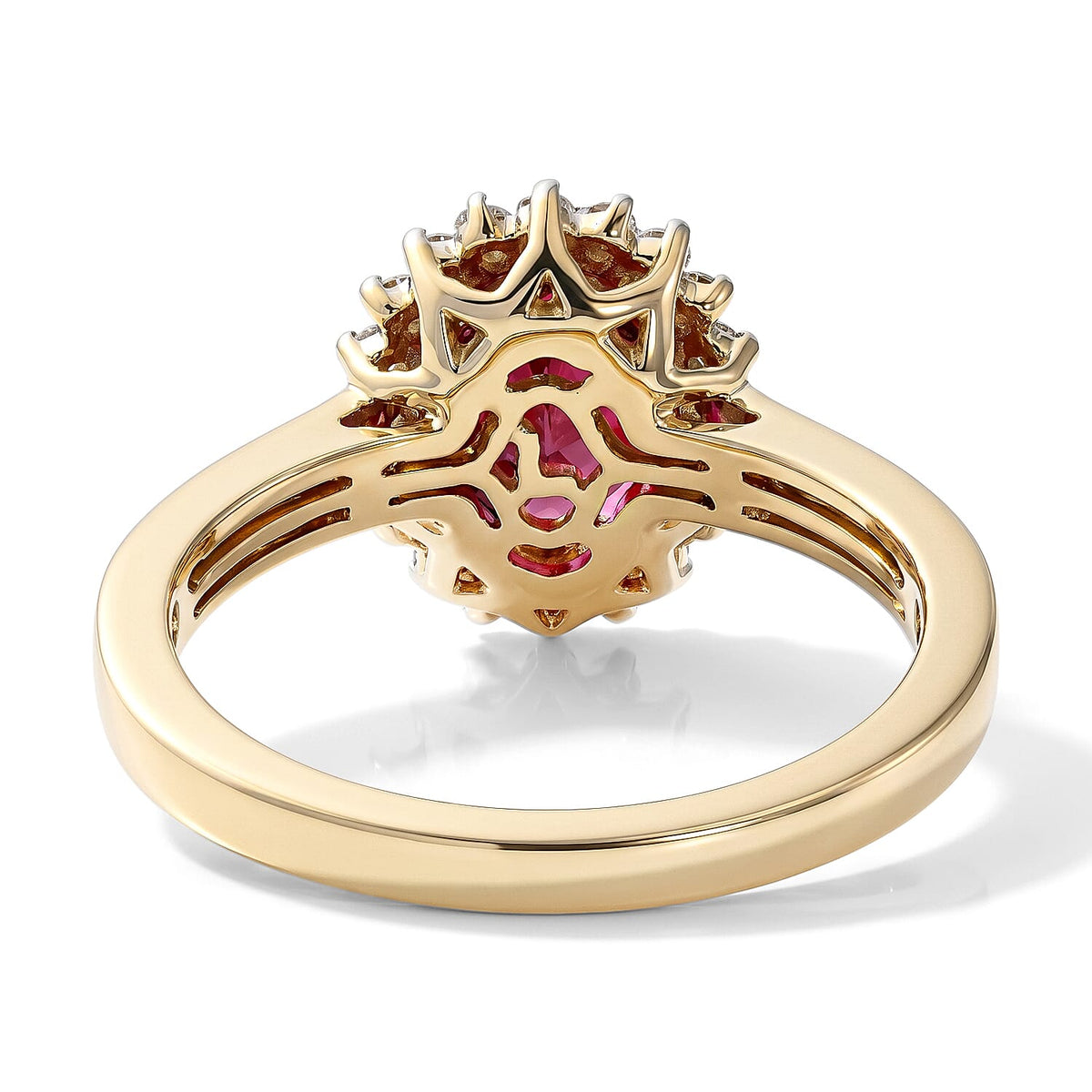 Certified and Appraised LUXURIANT AAA Colour Change Garnet, Lab Grown Diamond GH, SI Main Stone With Side Stone Ring in 10K Yellow Gold, Gold Wt.3.31 Gms  2.840  Ct. 8621589 5
