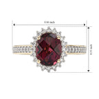 BIGGEST ONE TIME DEAL - 10K Yellow Gold AGI Certified AAA USAMBARA  Colour Change Garnet & Lab Grown Diamond (SI/G-H) Halo Ring 2.85 Ct, Gold Wt.3.40 Gms_8621589_6