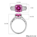 D'Joy - Pink Moissanite & Moissanite Ring in Rhodium Overlay Sterling Silver 3.57 Ct._8621963_5