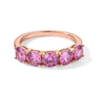 D'Joy - Pink Moissanite 5 Stone Band Ring in Rose Gold Plated Sterling Silver 2.25 Ct._8622141
