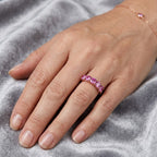 D'Joy - Pink Moissanite 5 Stone Band Ring in Rose Gold Plated Sterling Silver 2.25 Ct._8622141_1