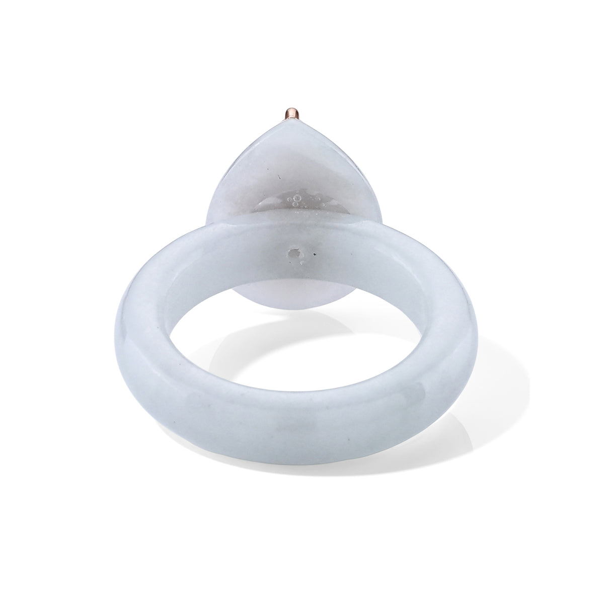 D'Joy - Pink Moissanite, White Moissanite with White Jade Classic Ring in Rose Gold Plated Sterling Silver 22.37 Ct. 8622179 4