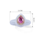 D'Joy - Pink Moissanite, White Moissanite with White Jade Classic Ring in Rose Gold Plated Sterling Silver 22.37 Ct._8622179_5