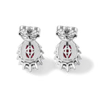 D'Joy - Pink Moissanite & Moissanite Halo Earring with Push Back in Rhodium Overlay Sterling Silver 1.32 Ct._8622187_4