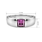 D'Joy - Pink Moissanite Solitaire Band Ring in Rhodium Overlay Sterling Silver_8622258_5