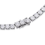 D'Joy - Pink Moissanite & Moissanite Drop Necklace (Size - 18) in Rhodium Overlay Sterling Silver 52.38 Ct, Silver Wt. 28.00 Gms_8622297_3