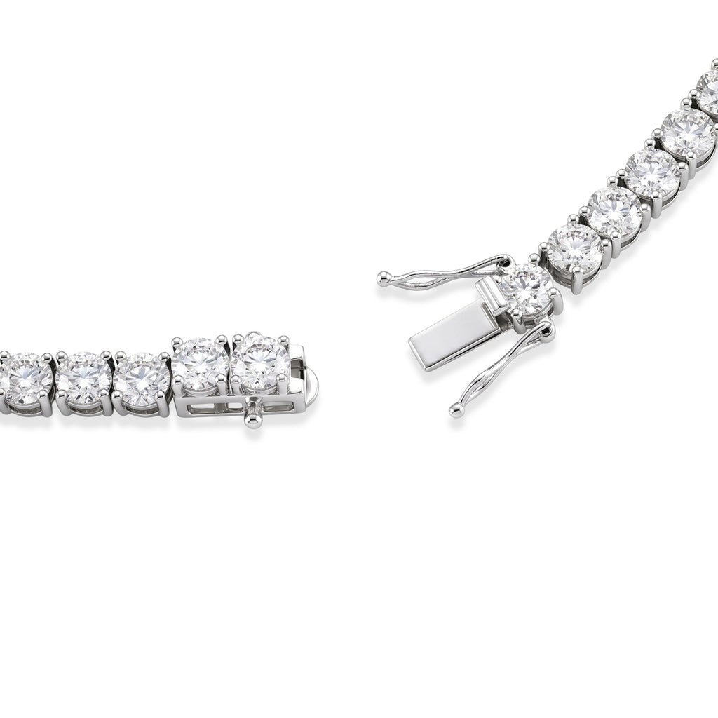D'Joy - Pink Moissanite & Moissanite Drop Necklace (Size - 18) in Rhodium Overlay Sterling Silver 52.38 Ct, Silver Wt. 28.00 Gms_8622297_4