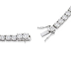 D'Joy - Pink Moissanite & Moissanite Drop Necklace (Size - 18) in Rhodium Overlay Sterling Silver 52.38 Ct, Silver Wt. 28.00 Gms_8622297_4