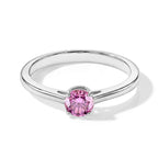 D'Joy - Pink Moissanite Solitaire Ring in Rhodium Overlay Sterling Silver_8622299