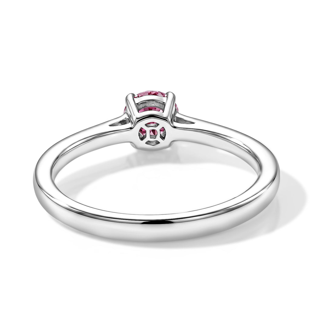 D'Joy - Pink Moissanite Solitaire Ring in Rhodium Overlay Sterling Silver_8622299_4