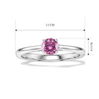 D'Joy - Pink Moissanite Solitaire Ring in Rhodium Overlay Sterling Silver_8622299_5