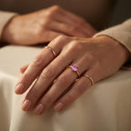 D'Joy - Pink Moissanite Solitaire Ring in Rose Gold Plated Sterling Silver_8622307_2