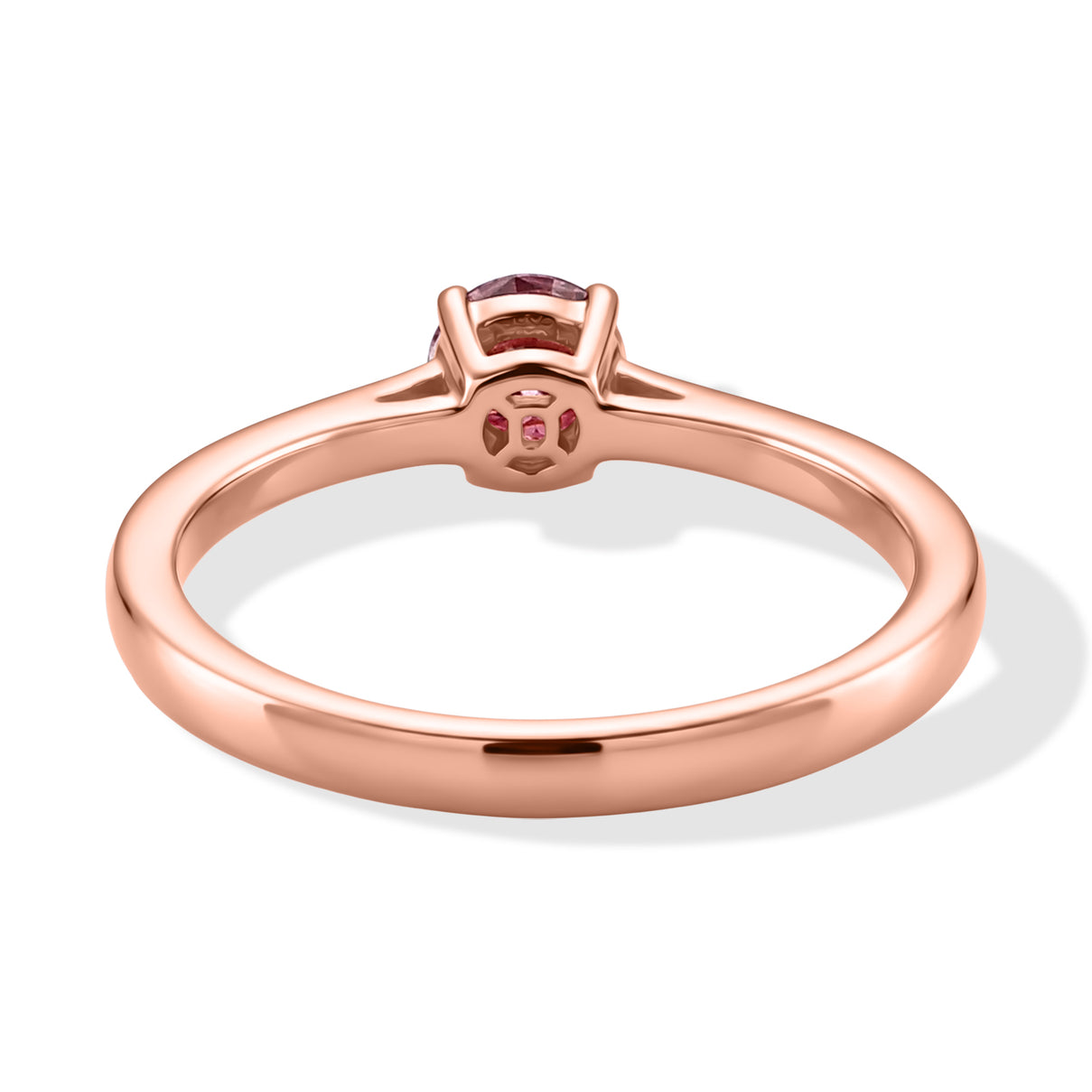 D'Joy - Pink Moissanite Solitaire Ring in Rose Gold Plated Sterling Silver V32519288 4