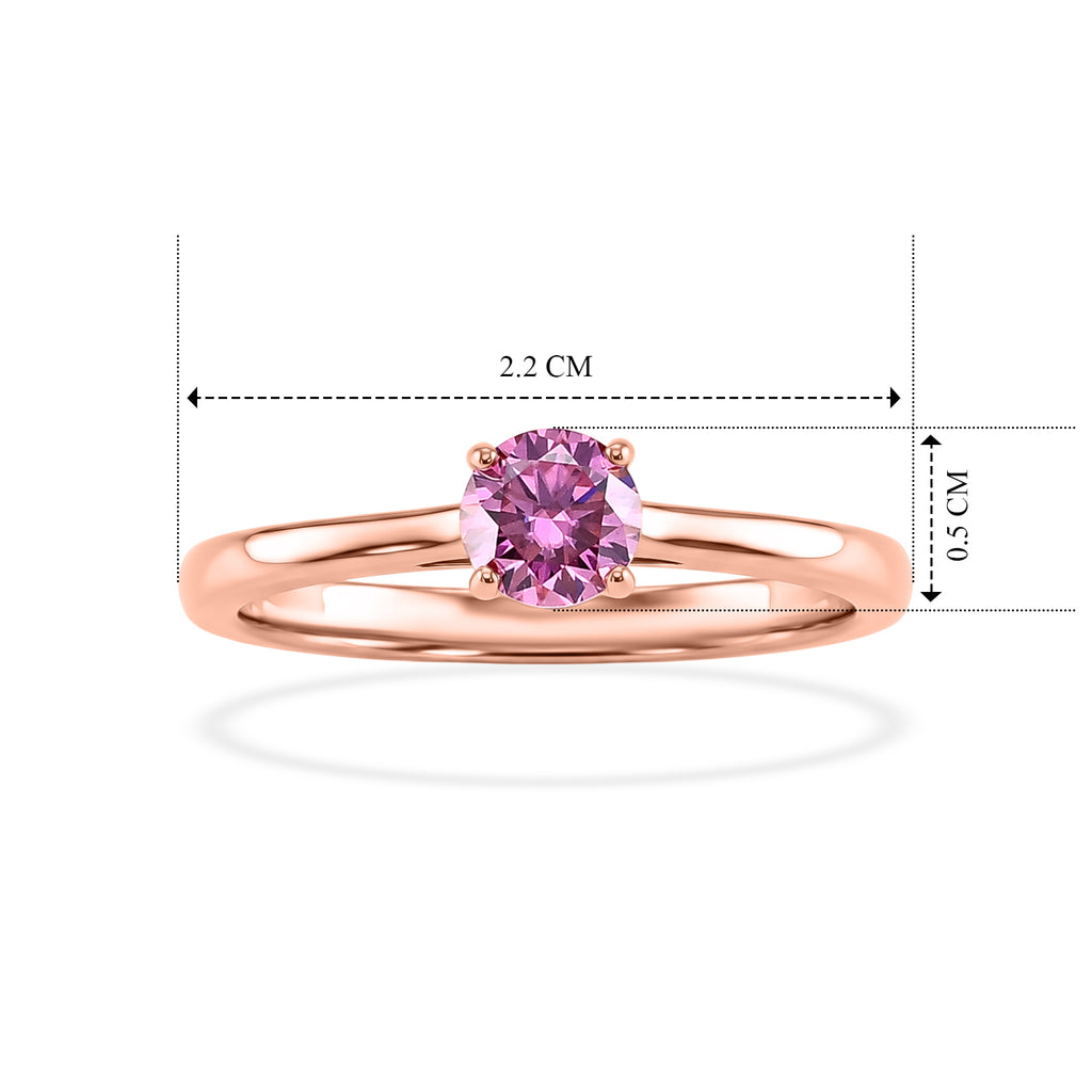 D'Joy - Pink Moissanite Solitaire Ring in Rose Gold Plated Sterling Silver_8622312_5
