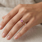 D'Joy - Pink Moissanite Solitaire Ring in Rose Gold Plated Sterling Silver_8622313_1