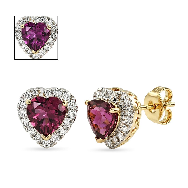 Luxuriant 10K Yellow Gold AAA Colour Change Garnet, Lab Grown Diamond GH, SI Main Stone With Surrounding Stone Earring, Gold Wt.2.84 Gms  2.950  Ct. 8622364 1