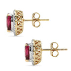 Luxuriant 10K Yellow Gold AAA Colour Change Garnet, Lab Grown Diamond GH, SI Main Stone With Surrounding Stone Earring, Gold Wt.2.84 Gms  2.950  Ct._8622364_3