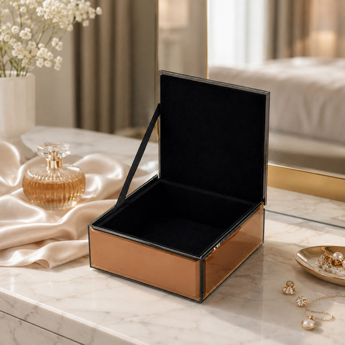 Patterned Jewellery Box (Size 10x10x4 cm) - Copper 8622423 2