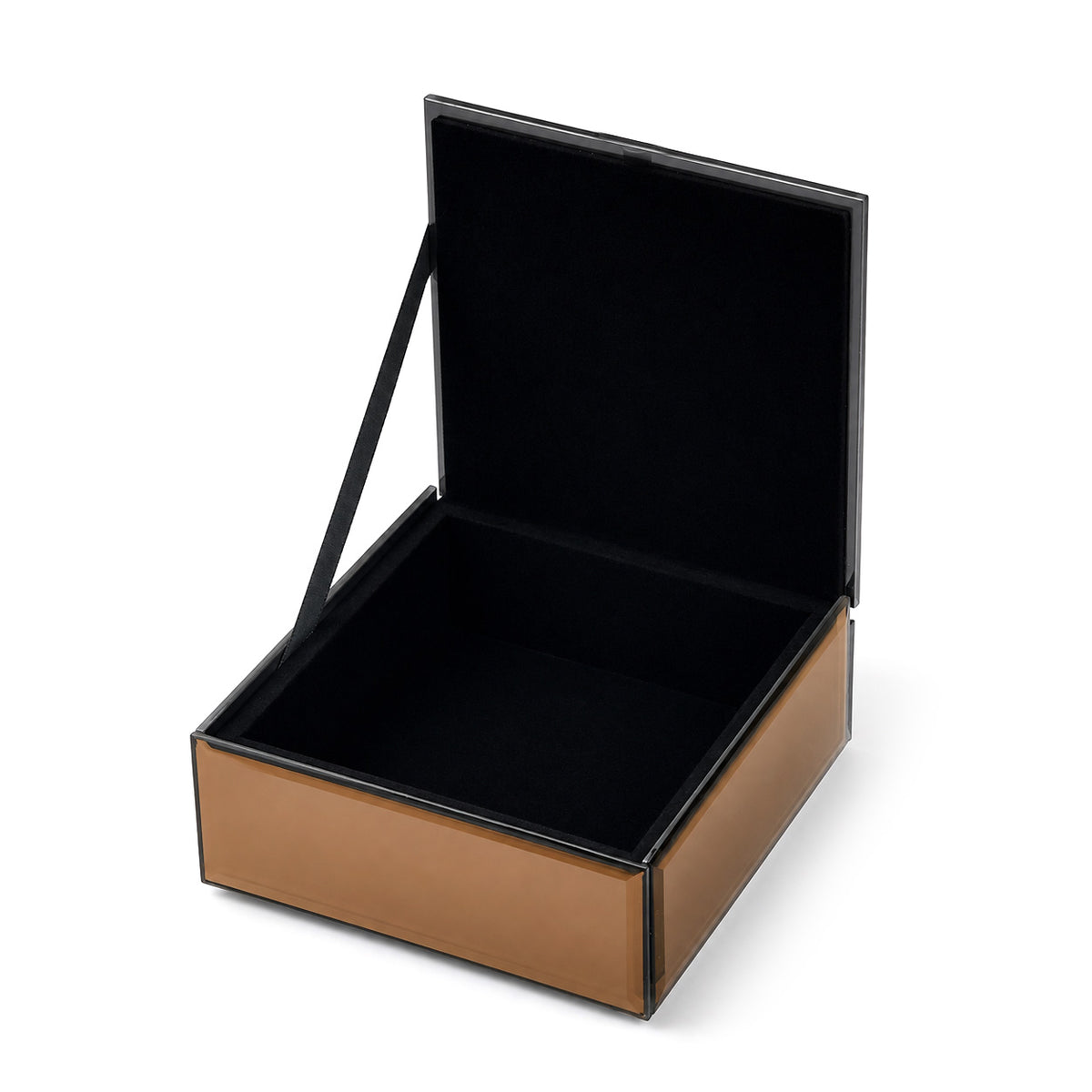 Copper Mirrored Glass Jewellery Box with Clear Crystal Jewel Lid Knob V32699181 3
