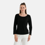 La Marey Womens Double Layer Classic Boat Neck Top (Size XL, 20-22) - Black_8622497