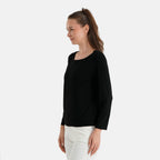 La Marey Womens Double Layer Classic Boat Neck Top (Size XL, 20-22) - Black_8622497_2