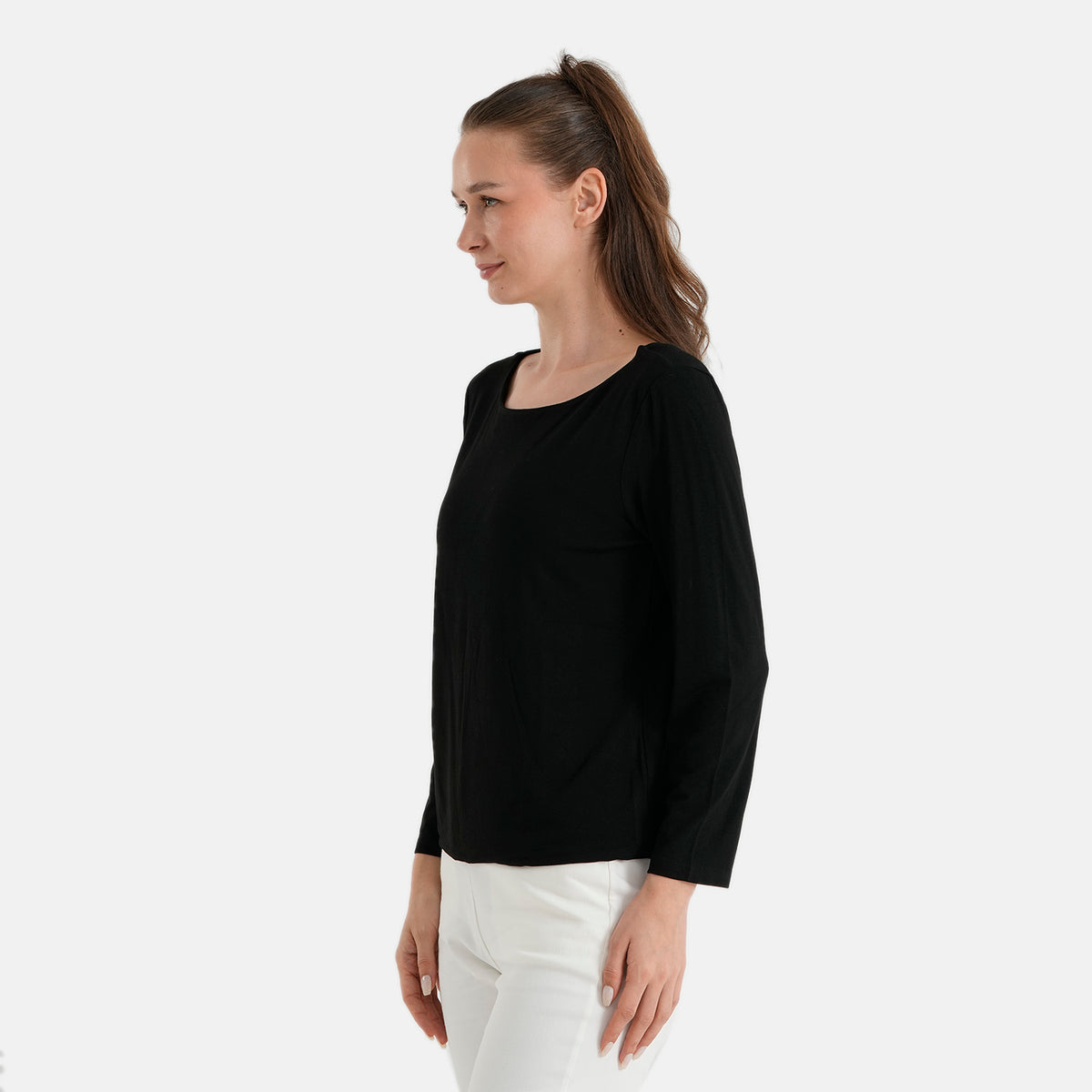 La Marey Womens Double Layer Classic Boat Neck Top (Size XL, 20-22) - Black 8622497 3