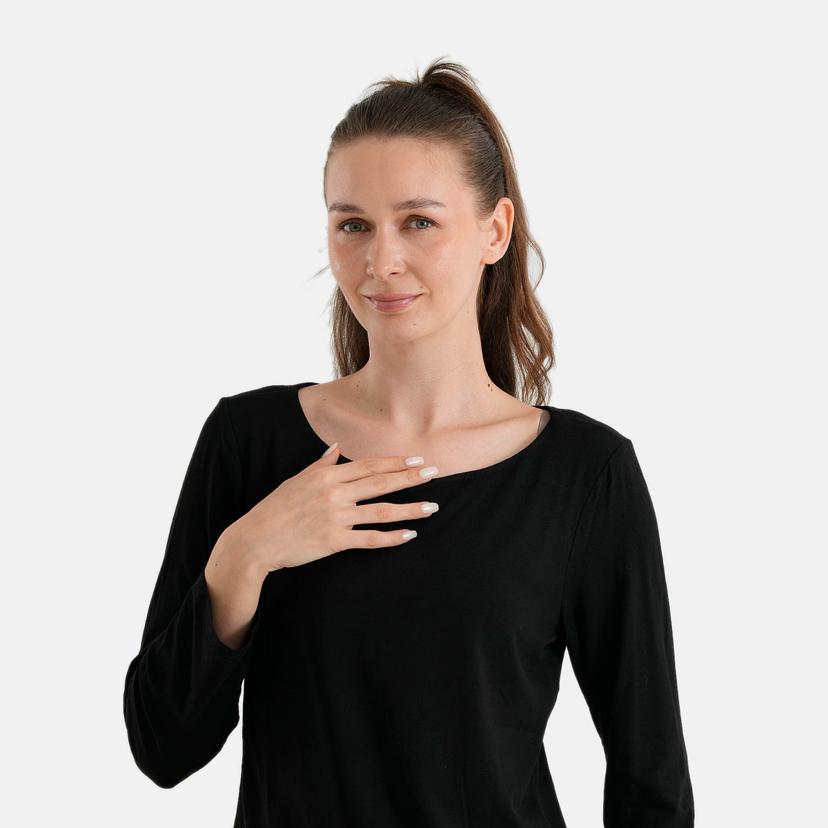 La Marey Womens Double Layer Classic Boat Neck Top (Size XL, 20-22) - Black 8622497 5