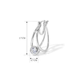 Royal Bali Collection - D'Joy Moissanite Hoop Earring with Clasp Back in Platinum Overlay Sterling Silver 1.60 Ct._8622525_4
