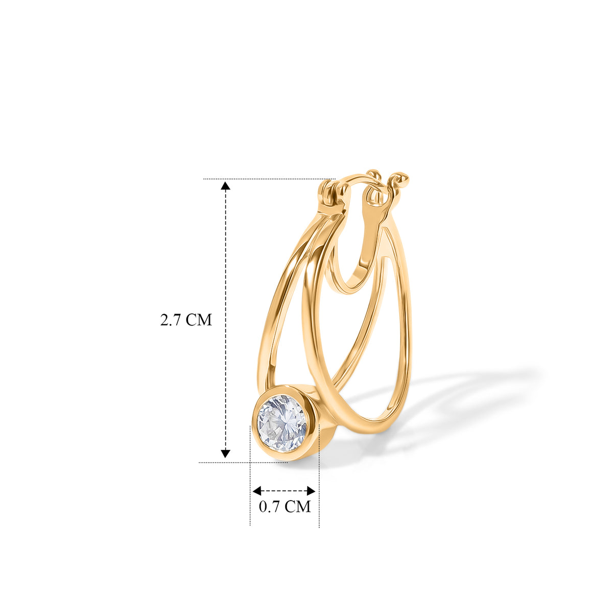 D'Joy Moissanite Hoop Earring with Clasp Back in Yellow Gold Plated Sterling Silver 1.60 Ct. V32521671 5