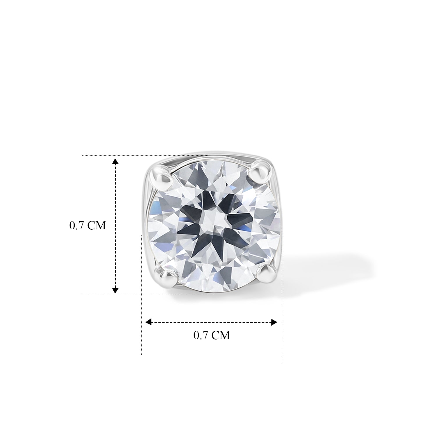D'Joy Moissanite Solitaire Stud Push Post Earring in Platinum Overlay Sterling Silver 1.54 Ct. V32521231 5