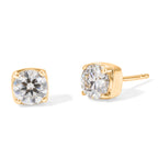 Royal Bali Collection - D'Joy Moissanite Solitaire Stud Push Post Earring in Yellow Gold Plated Sterling Silver 1.54 Ct._8622528