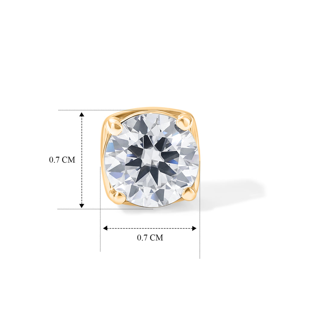 Royal Bali Collection - D'Joy Moissanite Solitaire Stud Push Post Earring in Yellow Gold Plated Sterling Silver 1.54 Ct._8622528_4