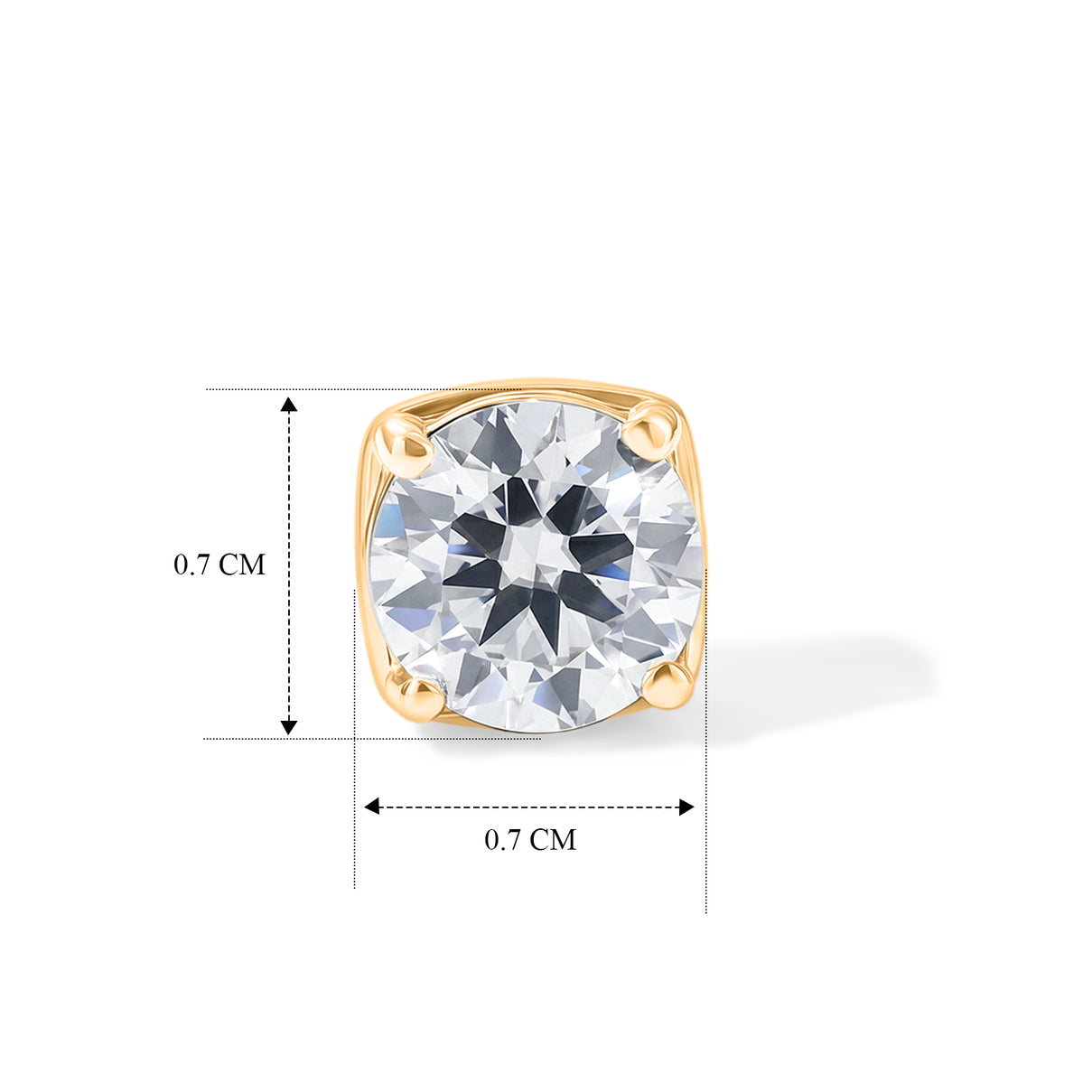 D'Joy Moissanite Solitaire Stud Push Post Earring in Yellow Gold Plated Sterling Silver 1.54 Ct. V32515766 5