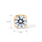 Royal Bali Collection - D'Joy Moissanite Solitaire Stud Push Post Earring in Yellow Gold Plated Sterling Silver 1.54 Ct._8622528_4