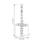 Royal Bali Collection - D'Joy Moissanite Cross Hoop Earring in Platinum Overlay Sterling Silver 1.00 Ct._8622534_3