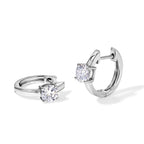 Royal Bali Collection - D'Joy Moissanite Solitaire Hoop Earring in Platinum Overlay Sterling Silver 1.00 Ct._8622538