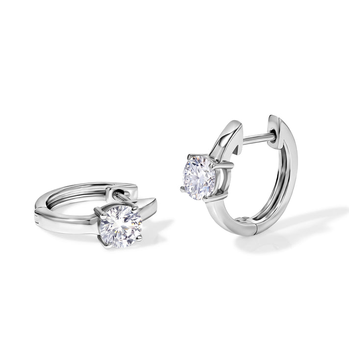 Royal Bali Collection - D'Joy Moissanite Hoop Earring in Platinum Overlay Sterling Silver 1.00 Ct. 8622538 1