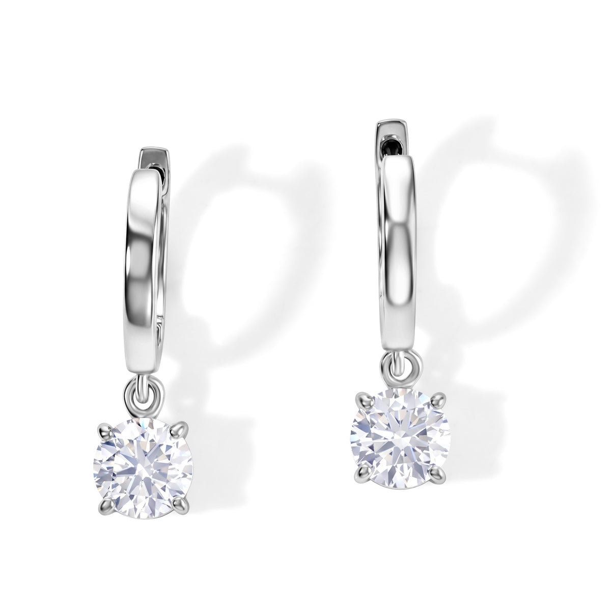 D'Joy Moissanite Hoop Earring in Platinum Overlay Sterling Silver 1.60 Ct. 8622551 0